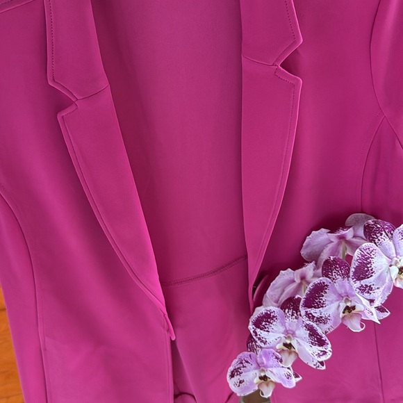 Susan Graver L Vintage Orchid Bright Pink single button elbow sleeve jacket NWOT - Picture 5 of 10
